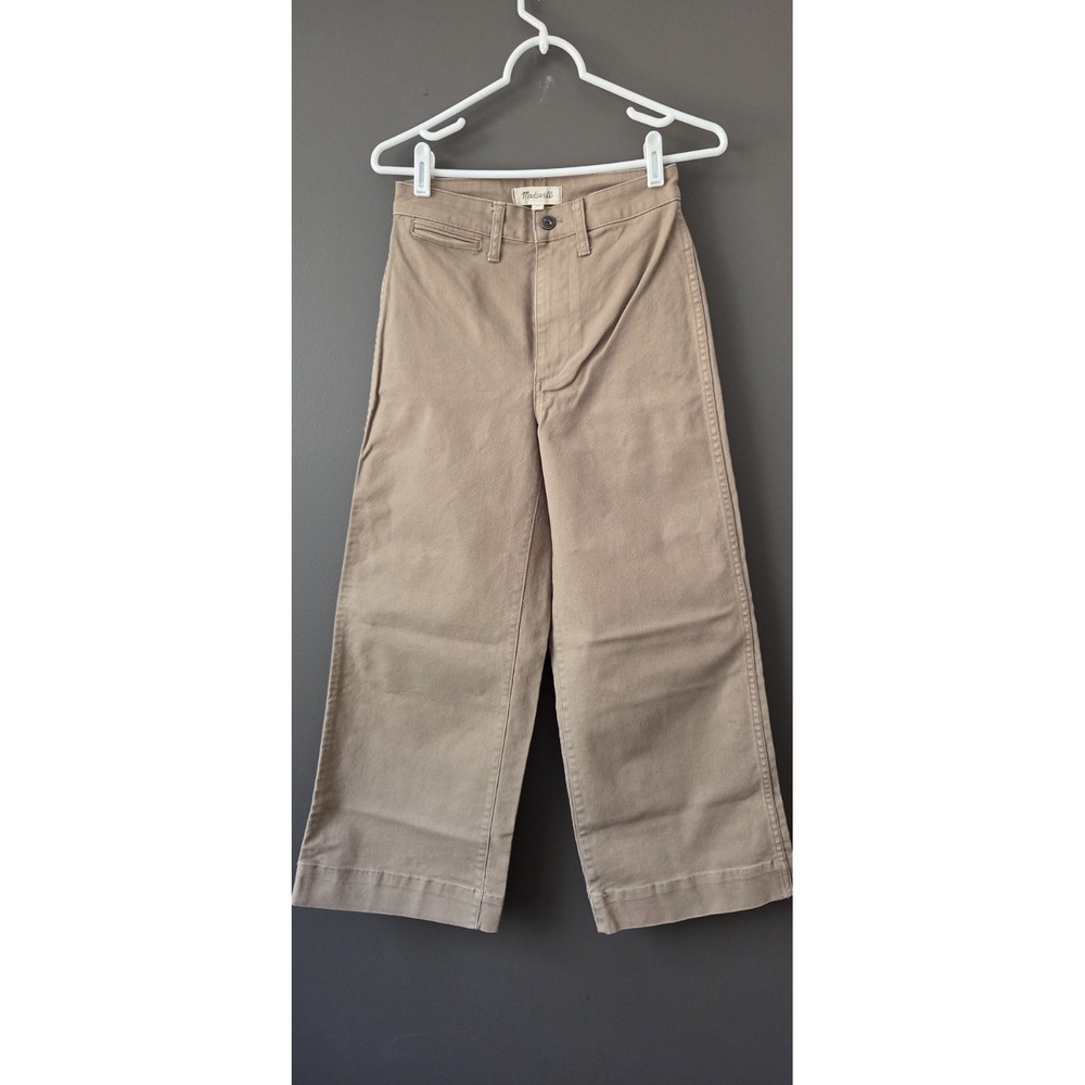 Madewell Women's Cropped Wide-Leg Jeans in Beige/Taupe